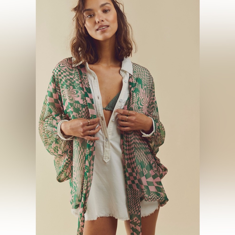FREE PEOPLE Hypnotic Tie Front Kimono